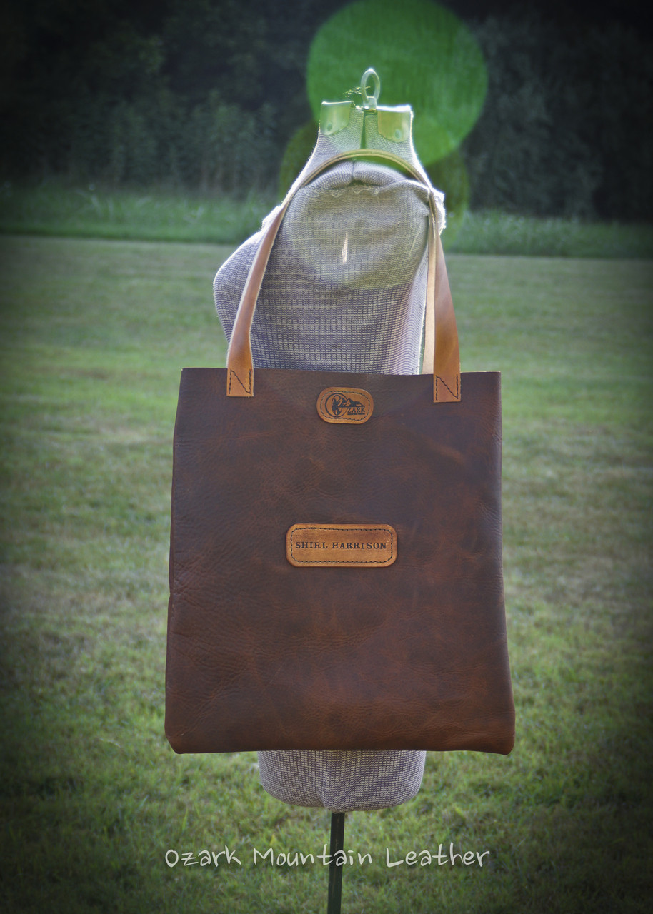 Personalized Genuine Leather Tote Bag