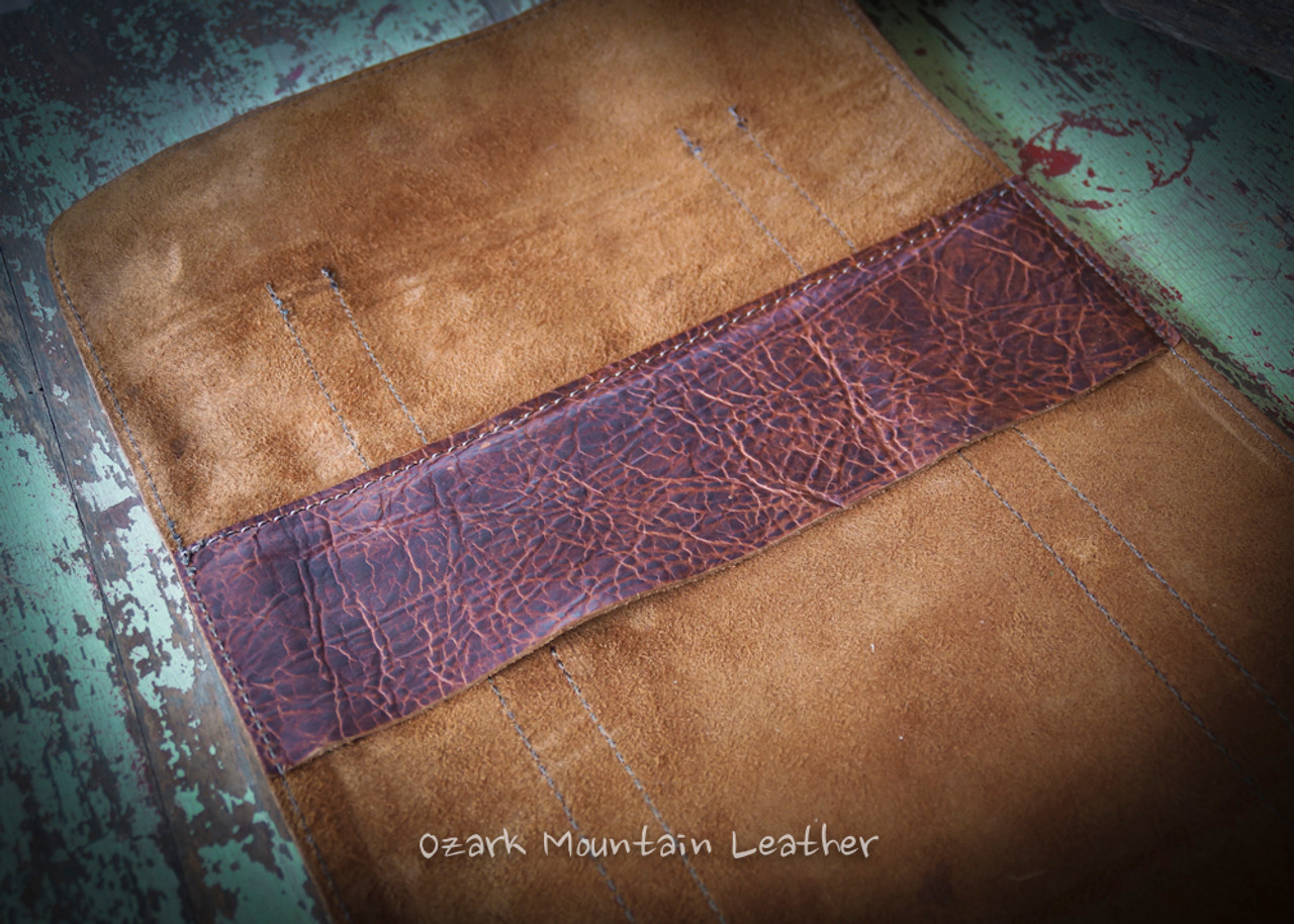 Custom Handmade Bison Leather Bible Cover, Book Cover, and Journal Covers.  Handle carry Bison leather Bible or book cover. Carries like a Purse. Made  in the USA. Customizable sizes available.