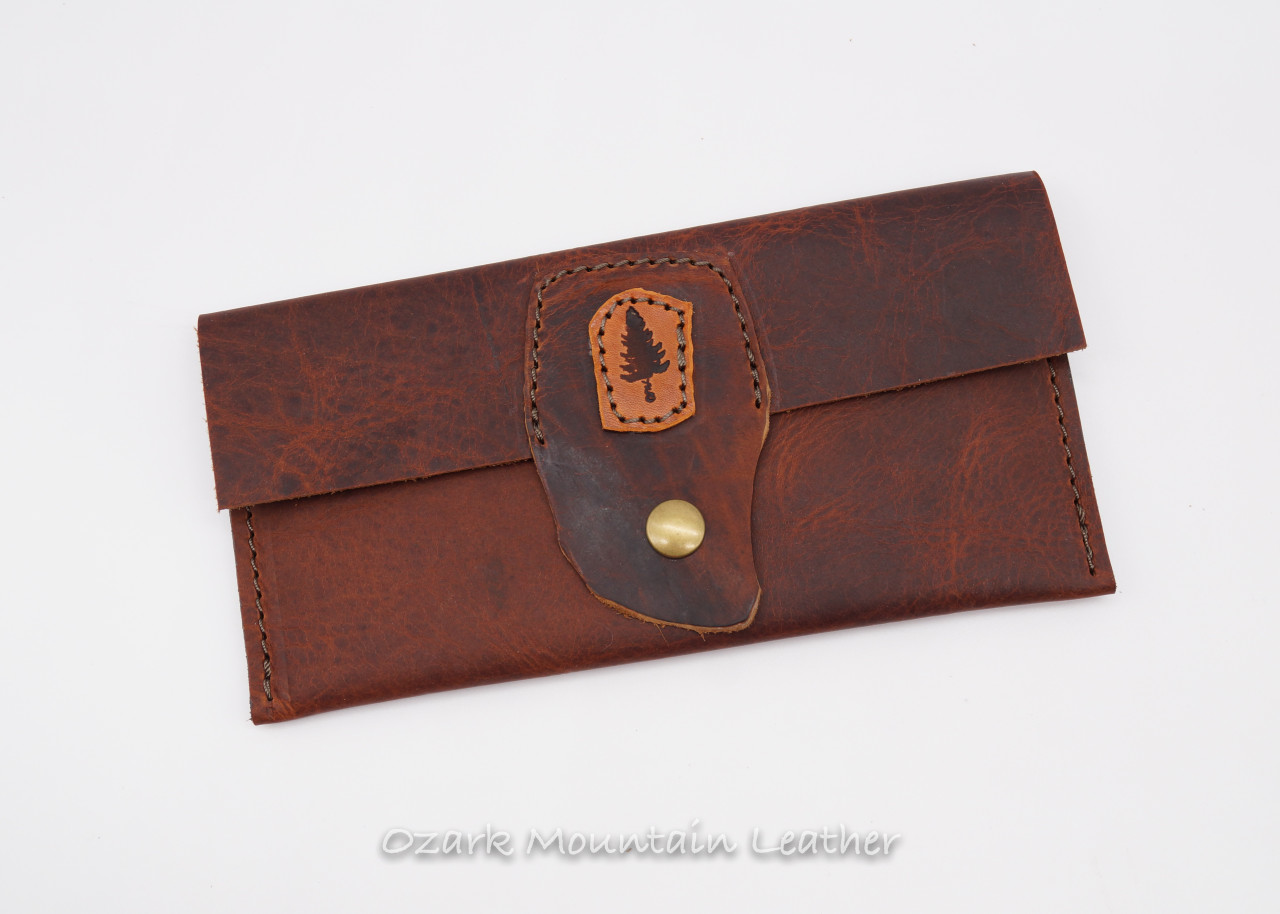 Bison leather clutch wallet Handmade -Ozark Mountain Leather™