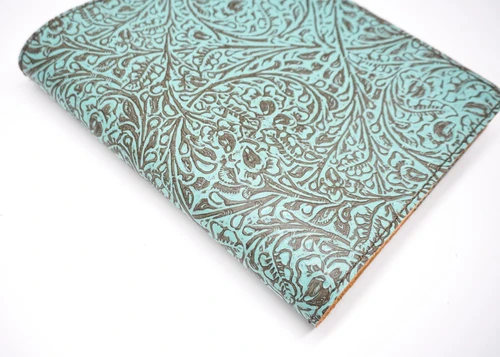 Turquoise leather Bible or Book cover custom and personalized made to fit your book. Handmade in the USA. Custom Bible Cover. Custom Book Cover. Leather book cover.