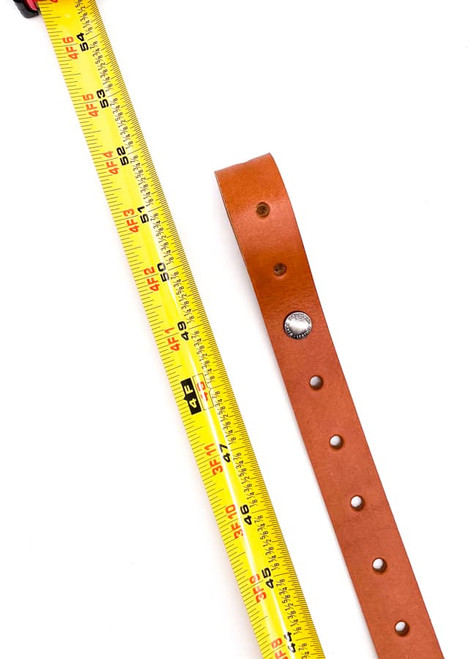 Handmade leather rifle sling with extra length up to 54 inches. Custom adjustable fit, added holes, and premium Hermann Oak leather. Made in the USA. Made for big and tall. extra long rifle sling, extra long shotgun sling, extra long hunting sling, personalized.
