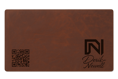 Custom leather Desk pad mat for desk custom colors with thread of your choice. Bison leather black and brown