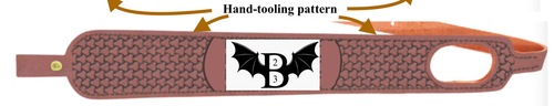 Custom leather rifle or shotgun sling, Custom stamped sling thumb hole design