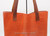 Salmon leather tote bag.  