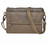Full grain leather conceal and carry crossbody bag with with camouflage crossbody strap holds small to medium firearm for your protection in olive green leather.