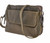 Full grain leather conceal and carry crossbody bag with with camouflage crossbody strap holds small to medium firearm for your protection in olive green leather.