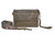 Full grain leather conceal and carry crossbody bag with with camouflage crossbody strap holds small to medium firearm for your protection in olive green leather.