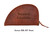 Brown genuine leather gun case with zipper closure, available in small, medium, and large sizes; padded for firearm protection and can be personalized as a gift. Brown genuine leather gun case with zipper closure, available in small, medium, and large sizes; padded for firearm protection and can be personalized as a gift.