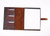 Handcrafted leather padfolio made from premium full-grain American leather and personalized with custom laser engraving. Designed for professionals, churches, businesses, and organizations, each padfolio is built by hand in our Arkansas workshop.