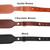 Ozark Mountain Leather Chicago screws used with the rifle sling extension, available with coordinating rectangular ring hardware in multiple metal finishes. Three colors to choose from