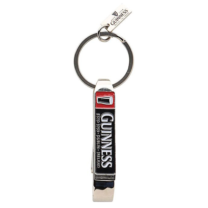 Guinness Pint Glass against red background bottle opener keyring - Main Image