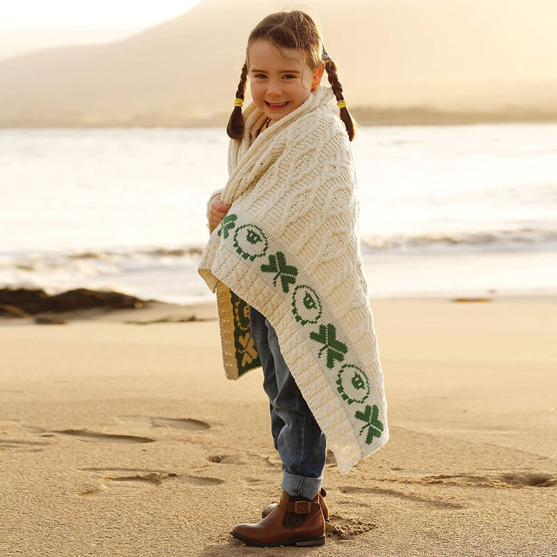 Sheep & Shamrock Baby Blanket | ExclusivelyIrish.com