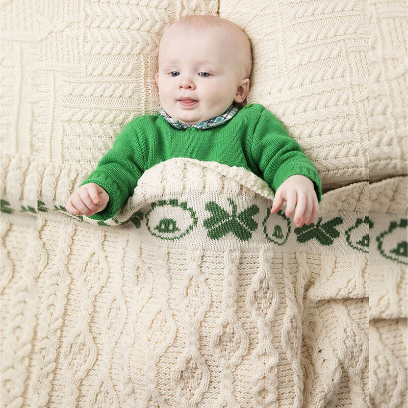 Sheep & Shamrock Baby Blanket | ExclusivelyIrish.com