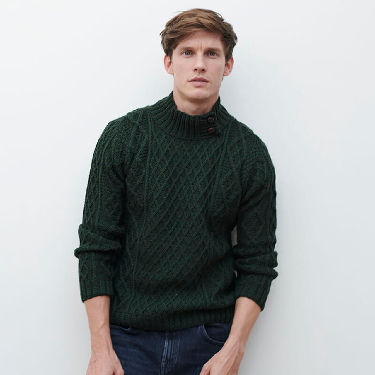 Men's Sweater with Button Collar | ExclusivelyIrish.com