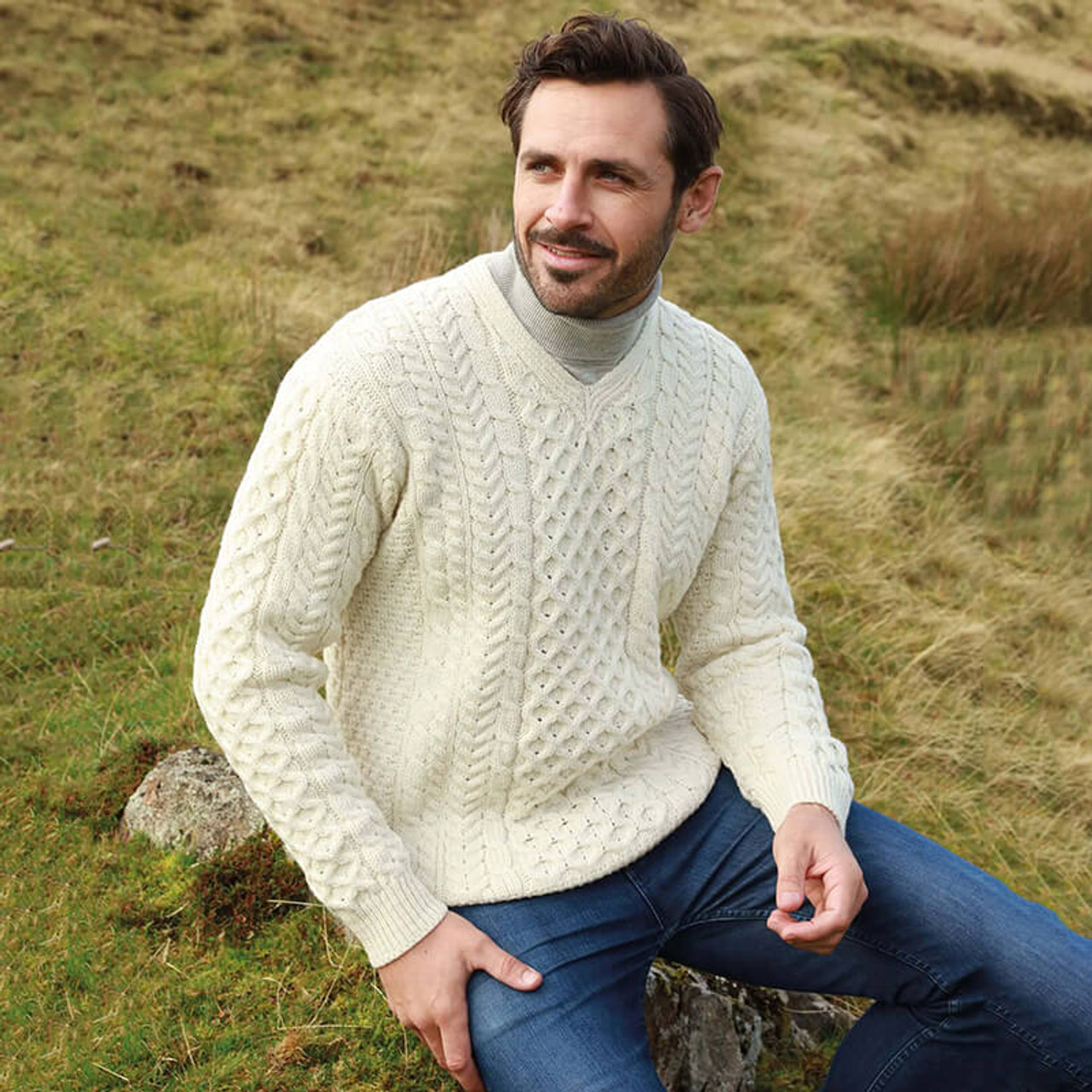 White merino store wool sweater