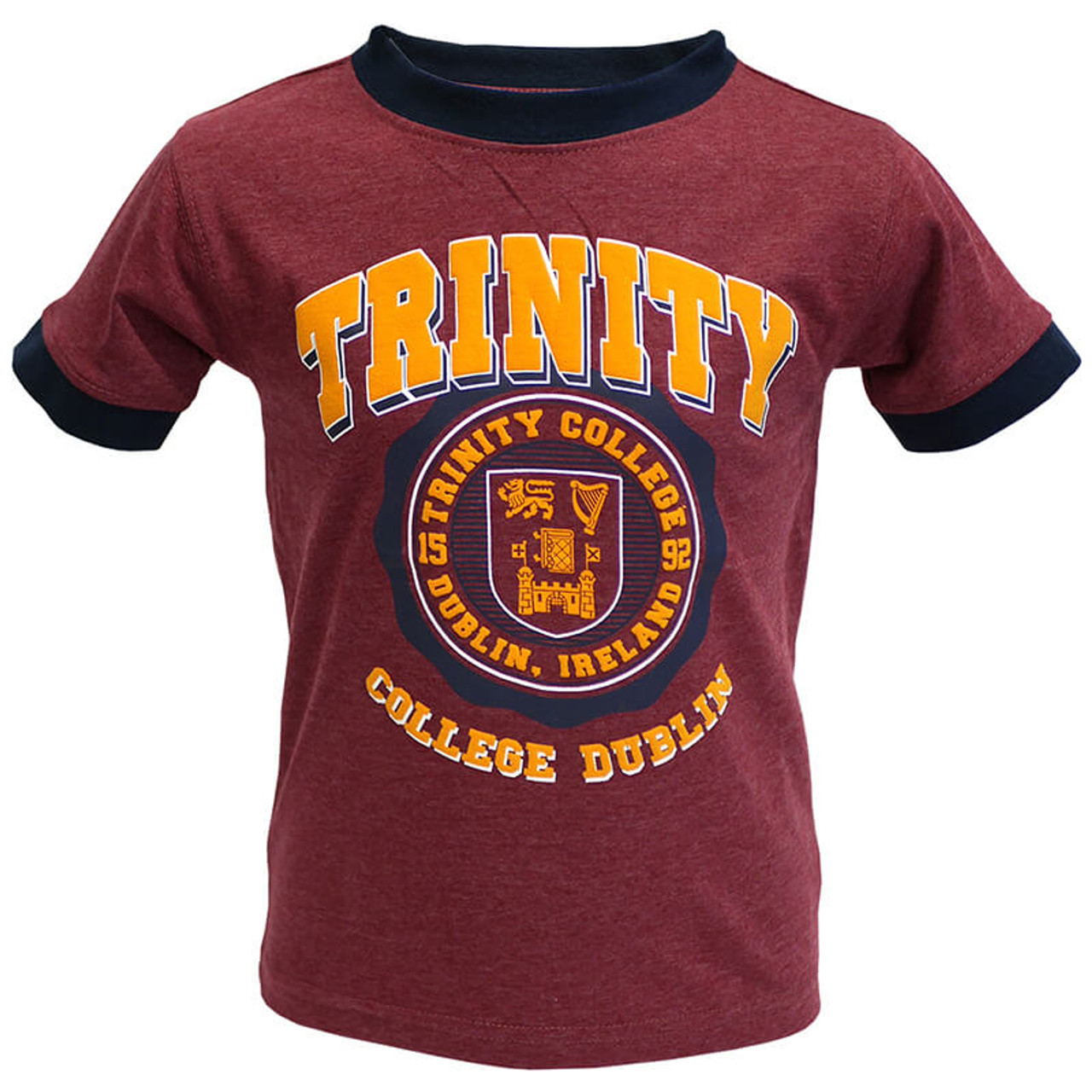 https://cdn11.bigcommerce.com/s-607zmcsnh0/images/stencil/1280x1280/products/1350/4149/TRIN7003-Burgundy-Marl-Navy-Trinity-Seal-Kids-Ringer-T-Shirt-Studio-Front-View-ExclusivelyIrish__62009.1692789362.jpg?c=1