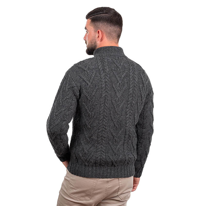 Mens Zip Neck Fisherman Sweater | ExclusivelyIrish.com