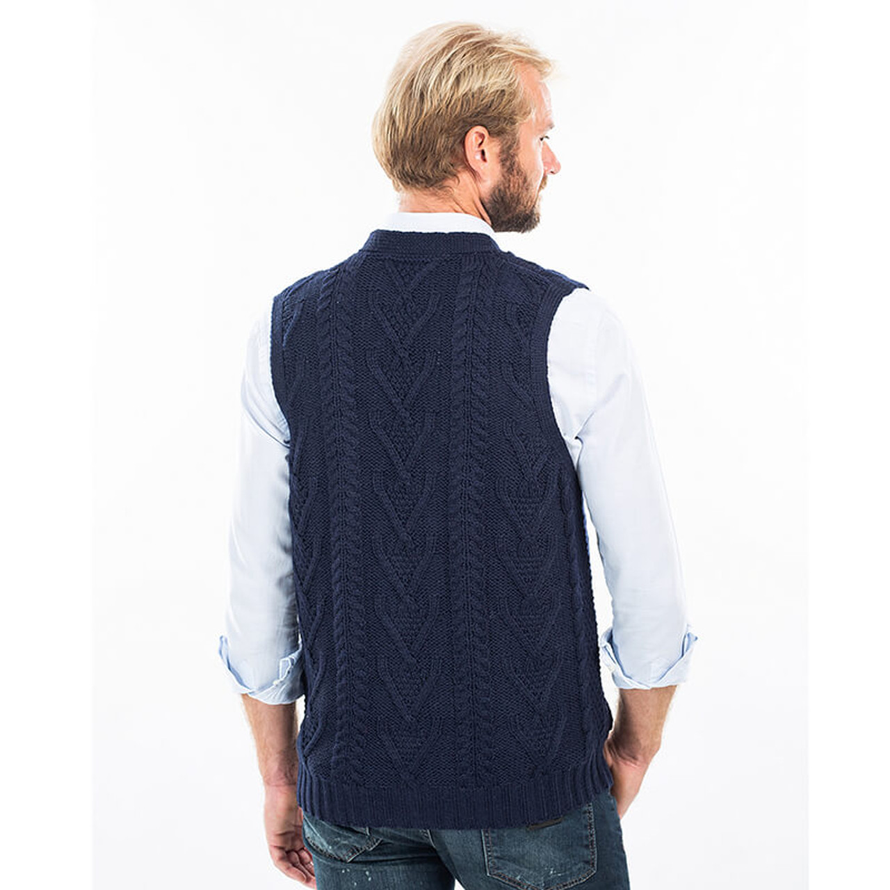 Aran Sleeveless Cardigan MM207