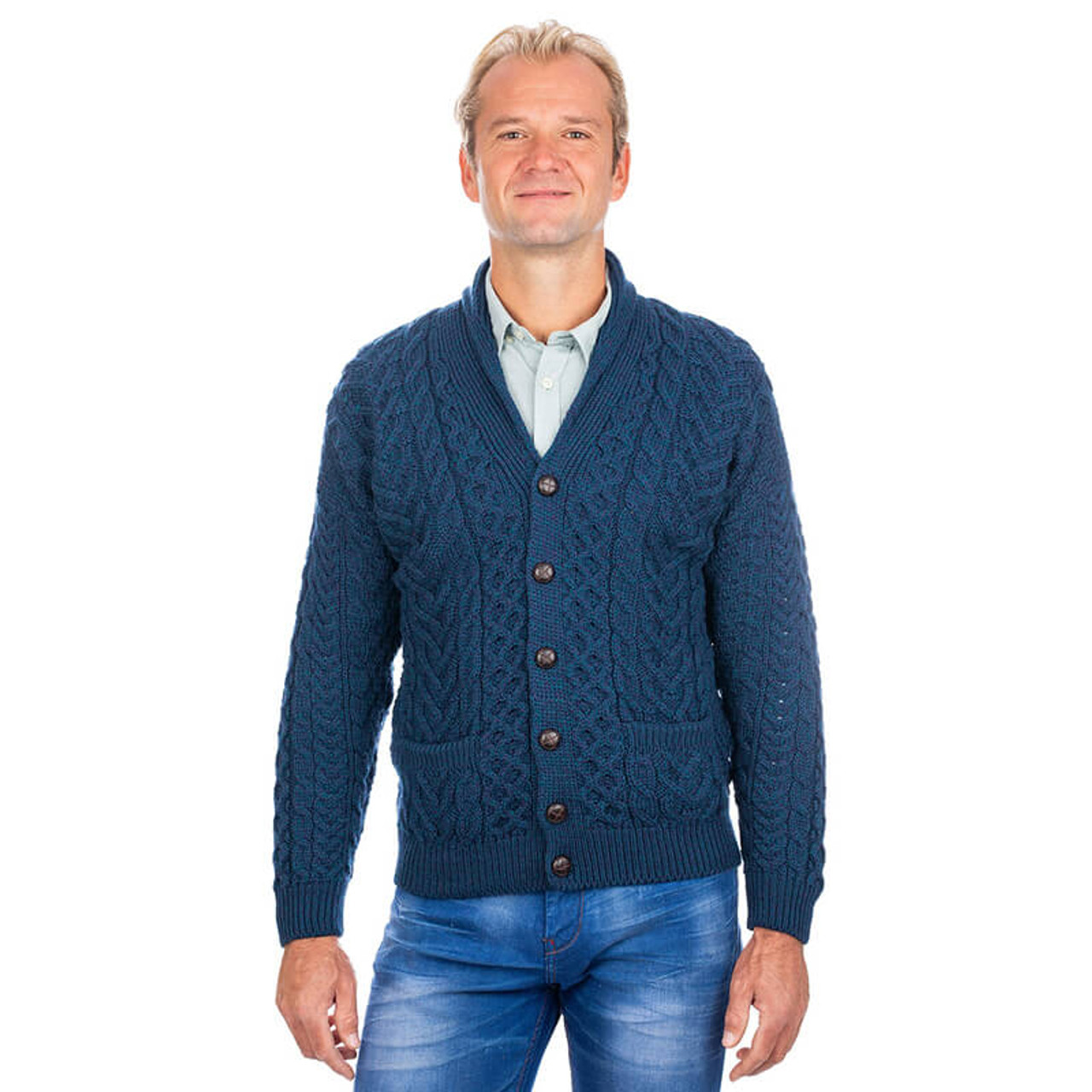 Mens Shawl Collar Cardigan Sweater ExclusivelyIrish