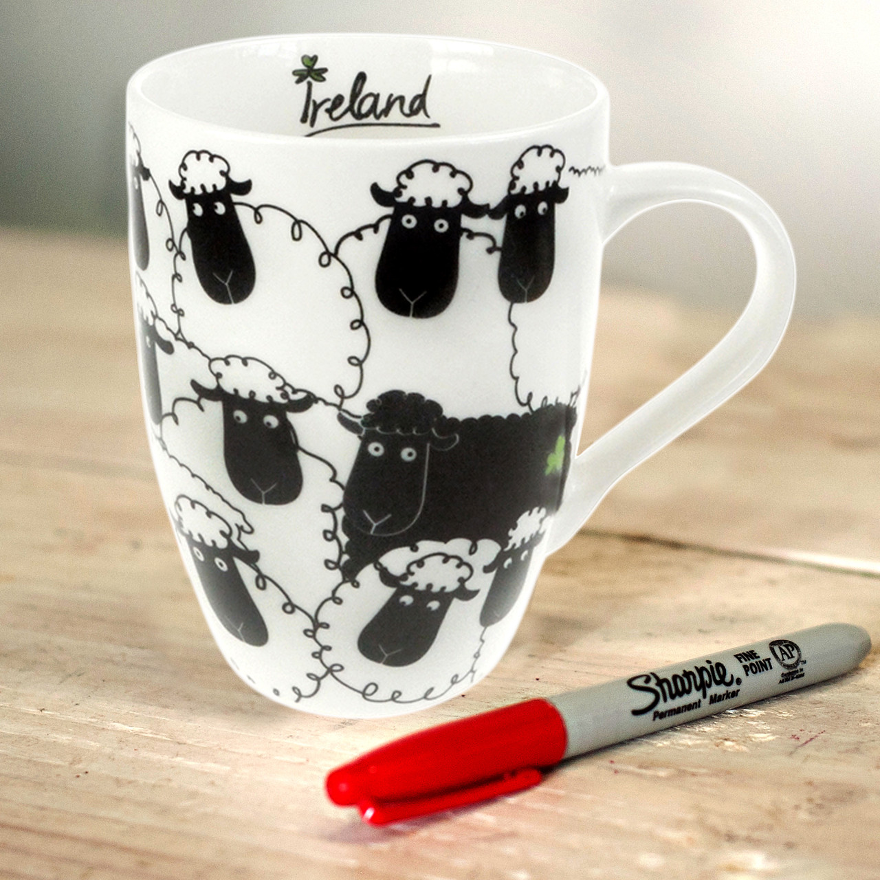 Ceramic Mug With Black Sheep Print | Exclusively Irish