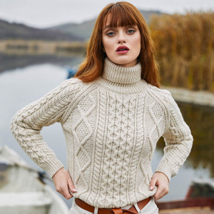 Women’s Turtleneck Aran Sweaters
