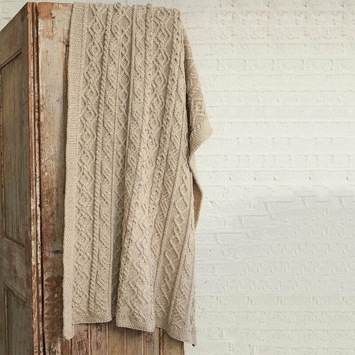 SHOP NOW B231371-ONE Colour Irish Knit Fisherman Throw ON ShopAran.com