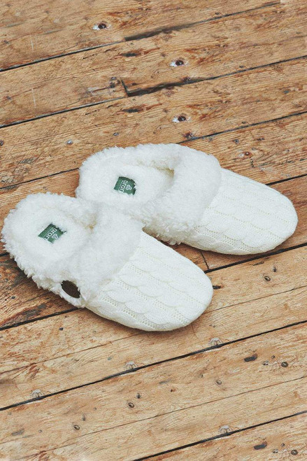 BUY ONLINE R688502 Ladies Wool Knitted Irish Slippers ON ShopAran.com