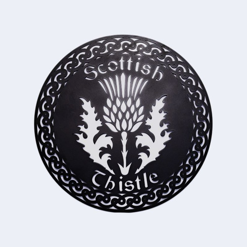 Metal Scottish Thistle Wall Art Black Matt Scottishwebstore.com