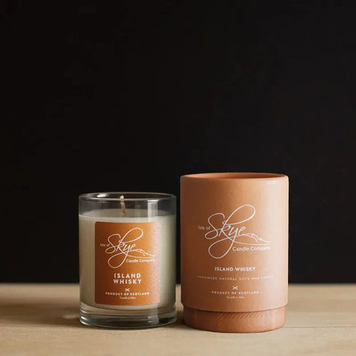 SC-M-IW Mini Soya Wax Vegan Scottish Candle - Island Whisky Box View Scottishwebstore.com
