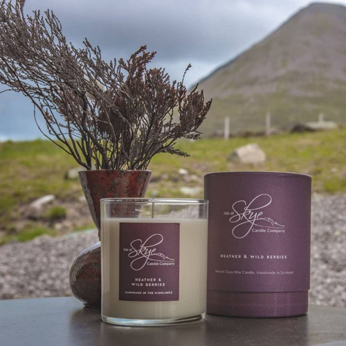 SC-C-HW Handmade Scottish Scented Candle- Heather and Wild Berries Lifestyle On Scottishwestore.com