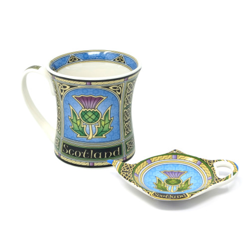 Thistle Mug & Teabag Holder Royal Scotland Tea Set ScottishWebstore.com
