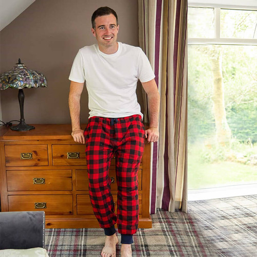 LV-FLPL-LV9 Men's Fleece Lined Buffalo Tartan Lounge Pants Scottishwebstore.com