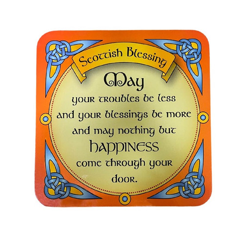CL-102-62 Cork Backed Scottish Blessing Coaster Scottishwebstore.com