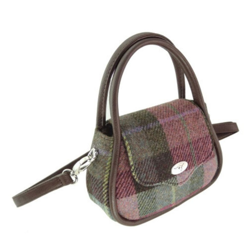 GA-LB1240-COL137 Harris Tweed and Vegan Leather Mini Handbag