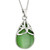 Rhodium Plated Ovan Cat Eye Trinity Pendant ExclusivelyIrish.com