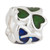 Bead Charm with Green Shamrocks & Blue Trinity Knot ExclusivelyIrish.com