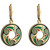 Gold Plated Medium Round Earrings Black ExclusivelyIrish.com