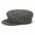 88B-513B Men's Irish Skipper Tweed Cap in Grey Herringbone Pattern ExclusivelyIrish.com
