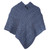 A200 206 Denim Blue Cable Aran Poncho With Button Detail Studio Front View ExclusivelyIrish.com A200 206 Denim Blue Cable Aran Poncho With Button Detail Studio Front View ExclusivelyIrish.com