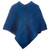A200 303 Atlantic Blue Cable Aran Poncho With Button Detail Studio Front View ExclusivelyIrish.com A200 303 Atlantic Blue Cable Aran Poncho With Button Detail Studio Front View ExclusivelyIrish.com