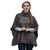 A453 070 Charcoal Irish Merino Wool Patchwork Aran Cowl Cape Lifestyle Front View ExclusivelyIrish.com A453 070 Charcoal Irish Merino Wool Patchwork Aran Cowl Cape Lifestyle Front View ExclusivelyIrish.com