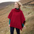 A453 262 Red Irish Merino Wool Patchwork Aran Cowl Cape Lifestyle Front View ExclusivelyIrish.com A453 262 Red Irish Merino Wool Patchwork Aran Cowl Cape Lifestyle Front View ExclusivelyIrish.com