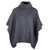 A453 070 Charcoal Irish Merino Wool Patchwork Aran Cowl Cape Studio Front View ExclusivelyIrish.com A453 070 Charcoal Irish Merino Wool Patchwork Aran Cowl Cape Studio Front View ExclusivelyIrish.com