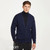 A758 161 Navy Blue Men's Merino Wool Irish V-Neck Knit Cardigan Lifestyle Front View ExclusivelyIrish.com