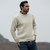 A825 001 Classic Aran Mens Traditional Irish Aran Sweater Lifestyle Front View ExclusivelyIrish.com