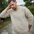 A825 033 Wicker Mens Traditional Irish Aran Sweater Lifestyle Front View ExclusivelyIrish.com