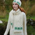A843283-ONE Irish Merino Wool Cable Knit Scarf 72" with Shamrocks Lifestyle ExclusivelyIrish.com