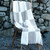 A935 539 Grey/White Patchwork Intarsia Wool Blanket Lifestyle ExclusivelyIrish.com