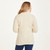 B926 162 Classic Aran Ladies Irish Zipper Wool Cardigan Lifestyle Back View ExclusivelyIrish.com