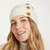 B945367-OS Natural White Women’s 3-Button Wool Cable Headband Lifestyle ExclusivelyIrish.com